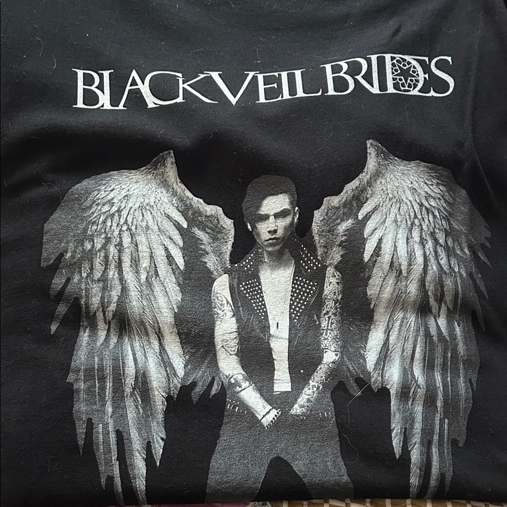 Black Veil Brides Black Graphic Band Tee with Angel Wings